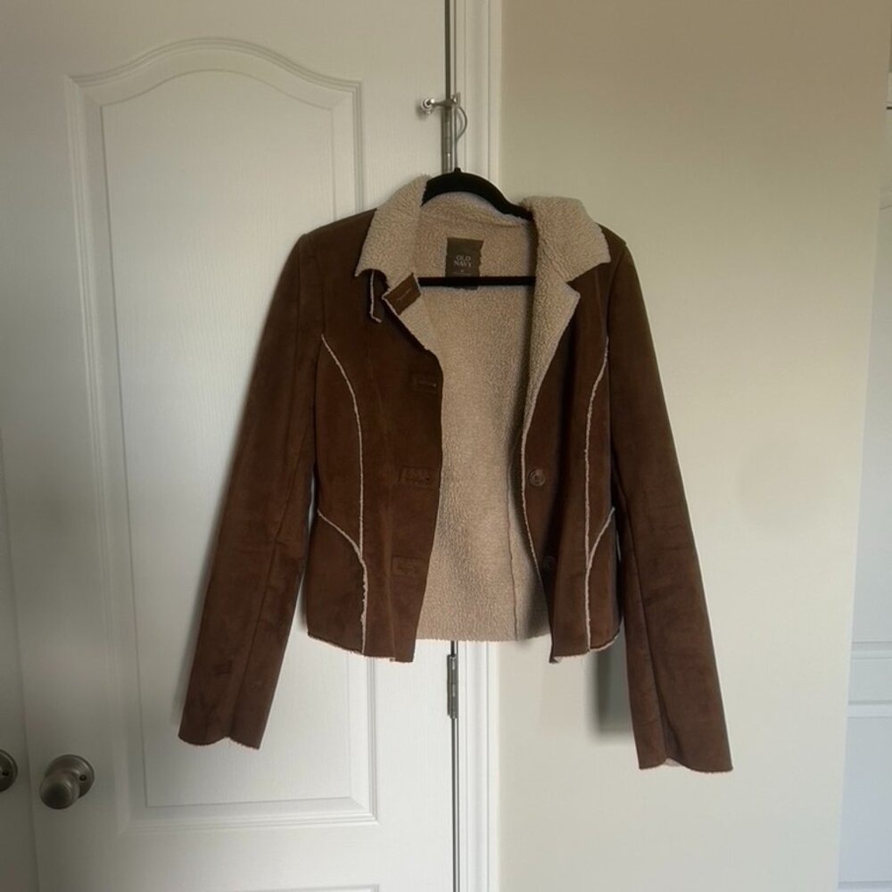 Vintage Old Navy Sherpa lined Brown Jacket
